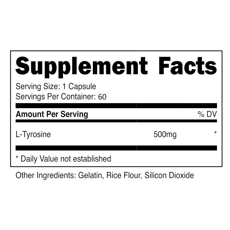L-Tyrosin 500mg, 60 Kapseln-gluten frei und nicht gentechnisch verändert