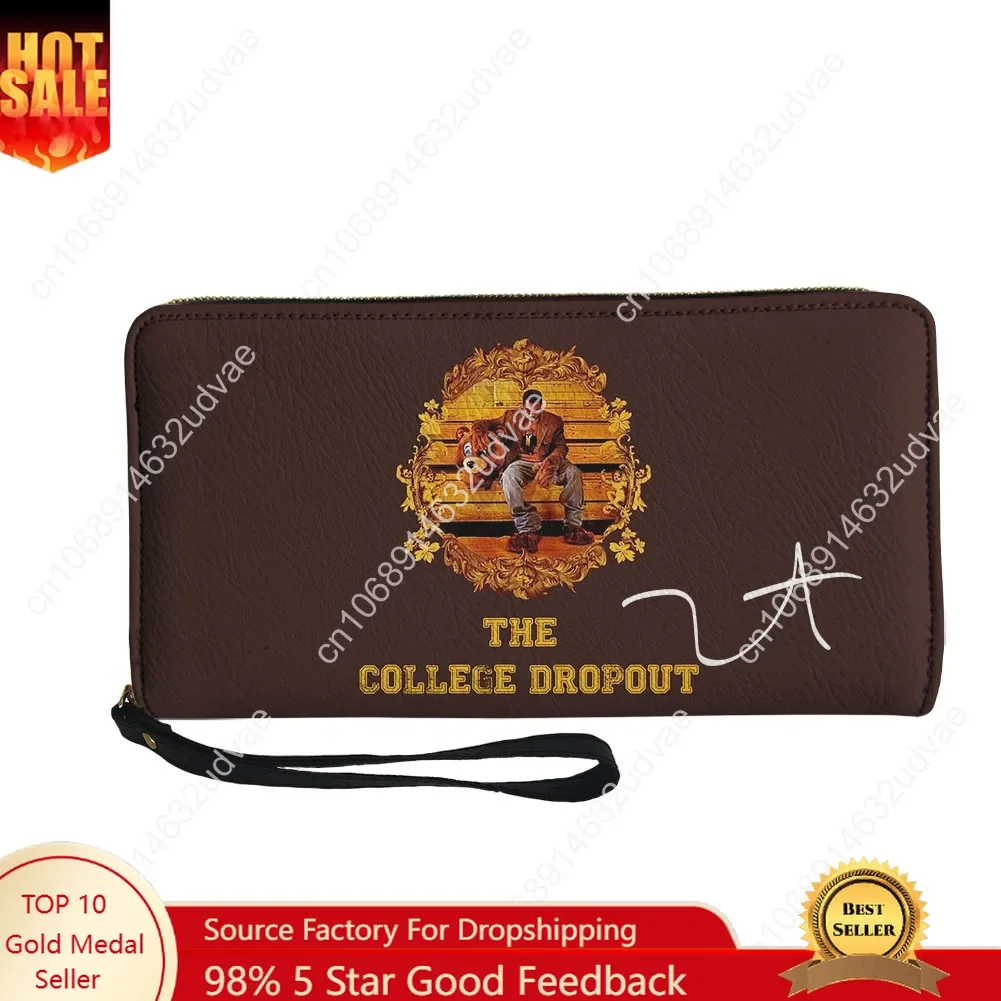 

Кошелек Kanye West для мужчин, женщин и подростков, длинный кошелек на молнии с двойным принтом, персонализированный портативный кошелек для поездок на работу, подарочная сумка