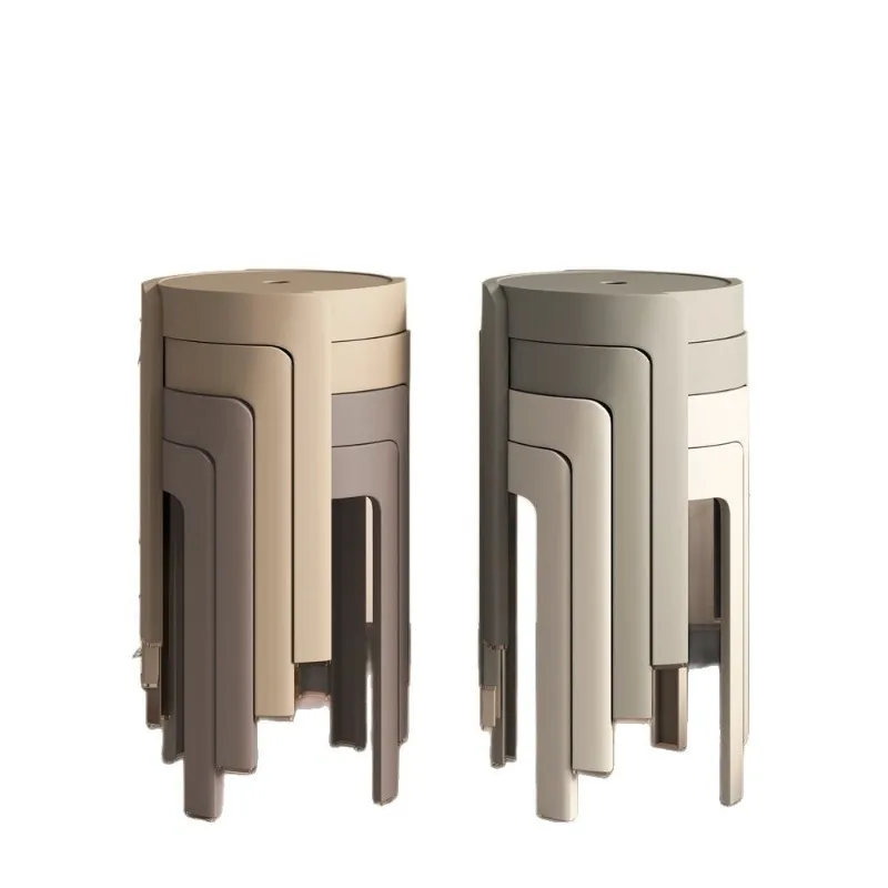 

Plastic stool thickened household dining chair dining table simple high bench living room stackable