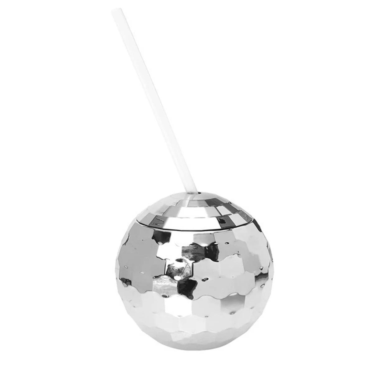 2025+4PCS Disco Ball Cups with Lid and Straw Tumbler Cocktail Cup Glitter Flash Ball Cup for Party Nightclub Bar Drinking