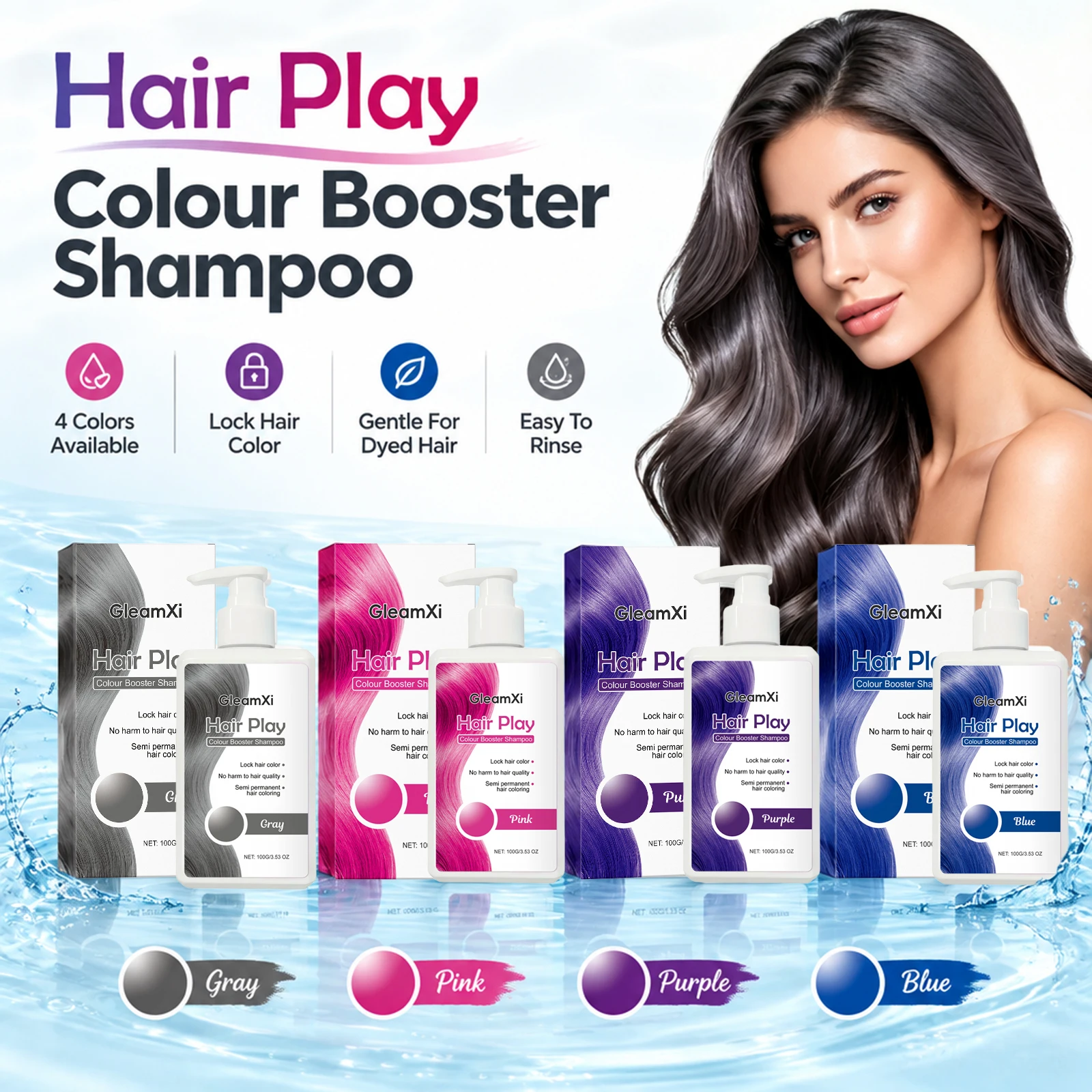 Color Booster Shampoo Enhance Hair Color Semi Permanent Shampoo Reduce Fading Long Lasting Shine Gentle Care For Dyed Hair