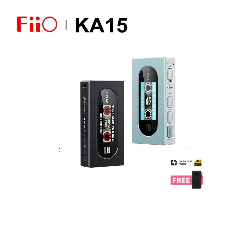 FiiO KA15 Portable USB DAC AMP Headphone Amplifier Dongle Desktop Mode Hi-Res Audio dual CS43198 DSD256 with 3.5mm 4.4mm Output