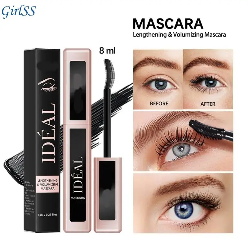 Waterproof Mascara Lengthening Curved Brush Mascara for Eyes Prevents Clumping Long Last Wear Safe Outdoor Use T4MB