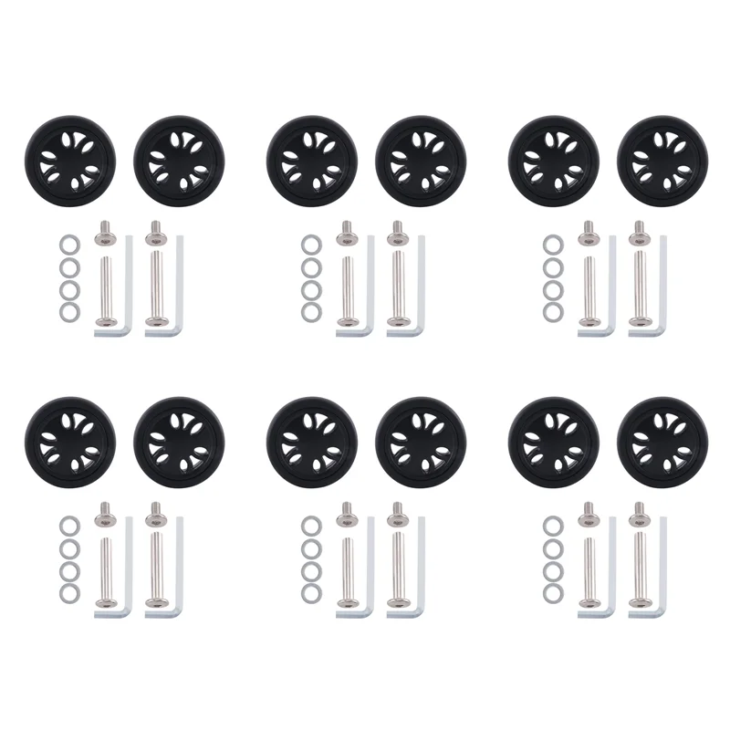 

6 комплектов, сменные колеса для багажа, 50 мм x 15 мм, износостойкие колеса из искусственной кожи, сменные колеса для чемодана, колеса для багажа-A68E