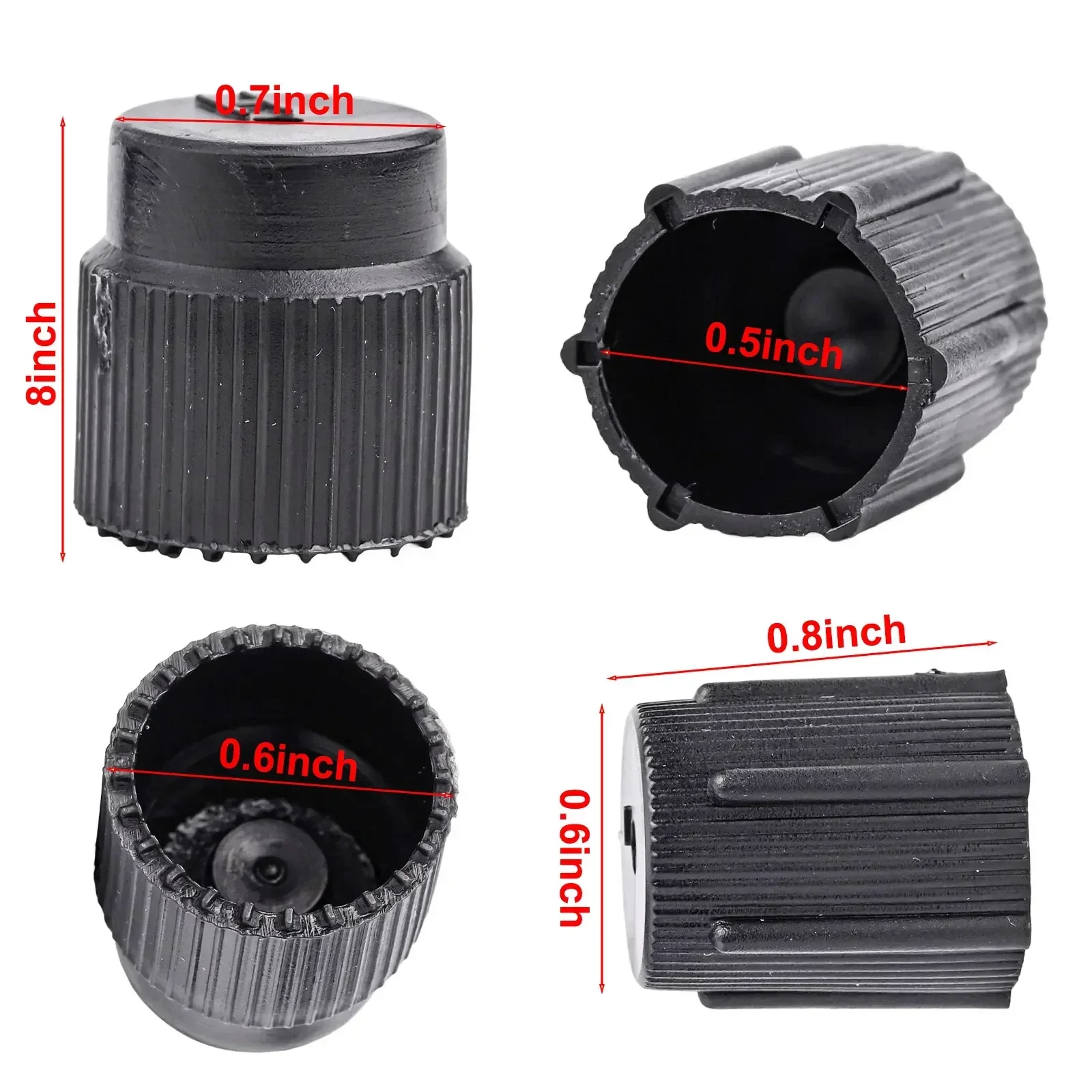 10Pcs H&L Pressure A/C  Valve Cap Air Conditioning Service Tools High Low Side Port Cap Car Air Conditioner Accessories