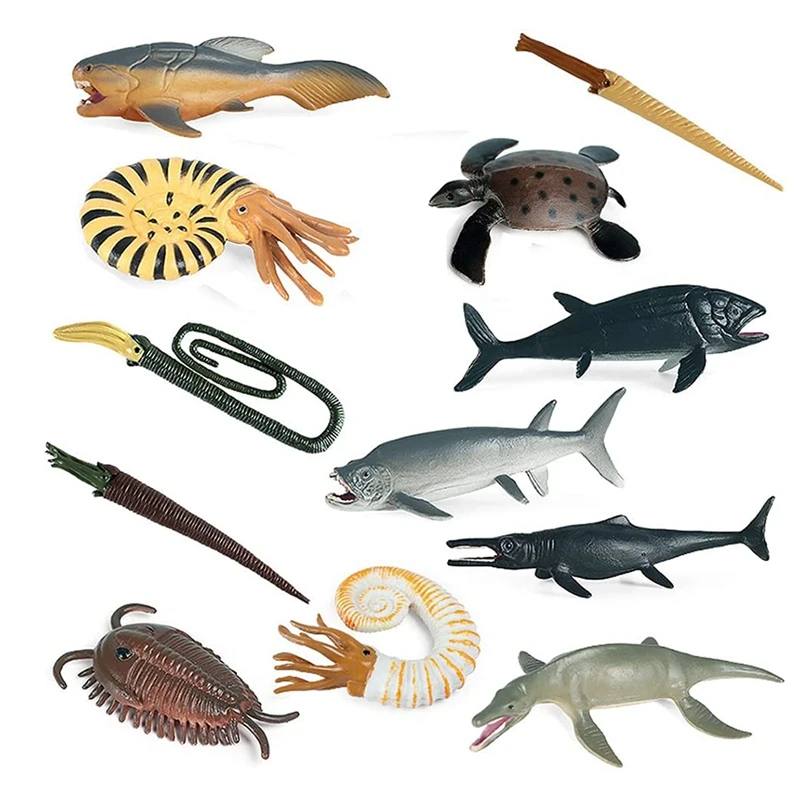 Mini Ancient Marine Animal Figures,Sea Creatures Figurines,Educational School Project Learning Toys For Kids Toddlers