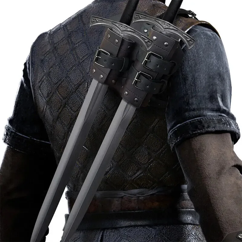 

Средневековый двойной меч, плечо, задняя оболочка, держатель ножены воина, аксессуары для косплея, кобура с пряжкой, костюм ножен на Хэллоуин