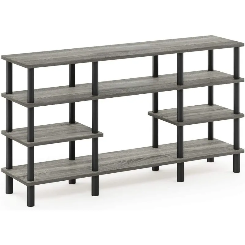 Turn-N-Tube Grand Entertainment Center, French Oak Grey/Black