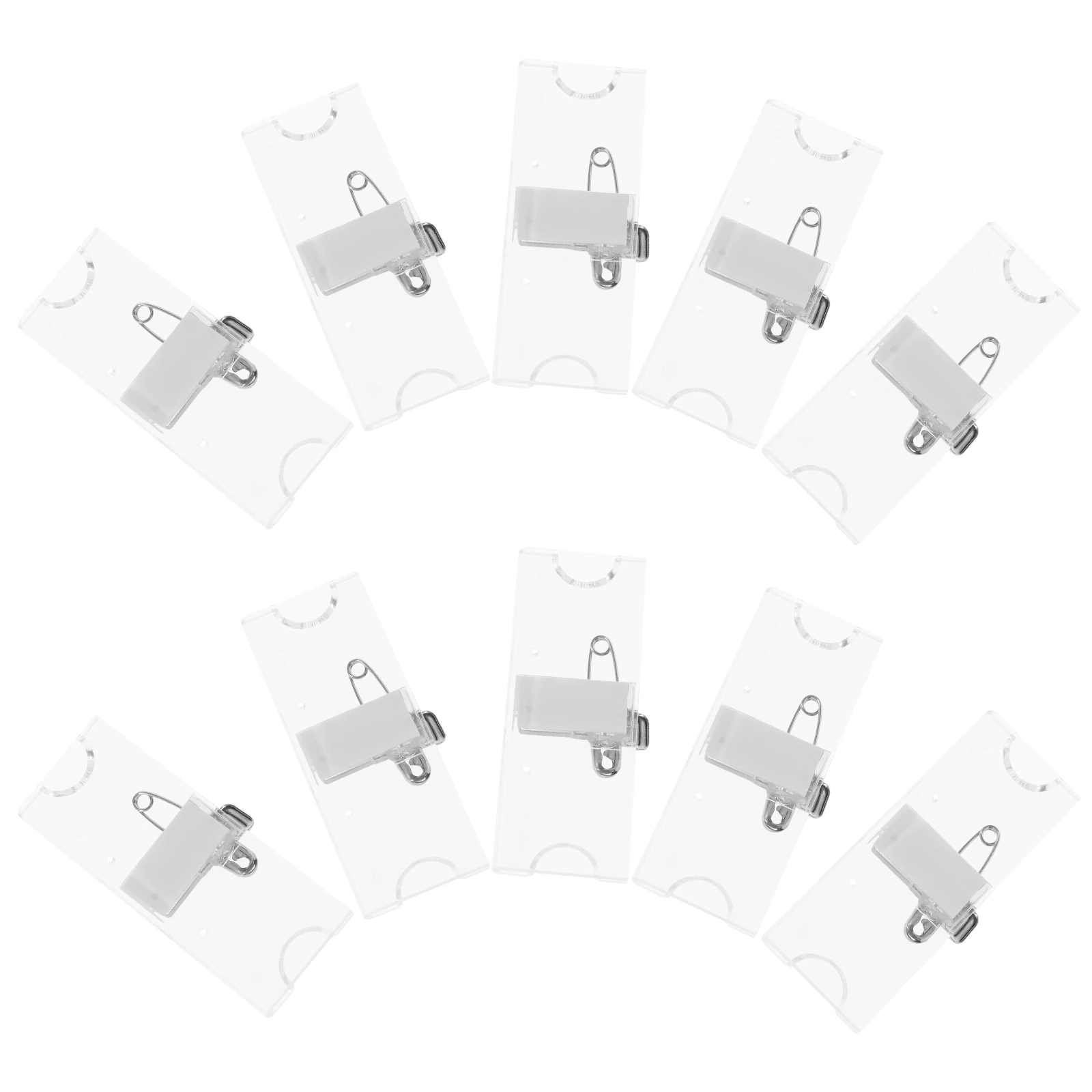 10 قطعة مشبك شارة حاملي علامات الاسم حامل بطاقات الهوية من الأكريليك الشفاف للعمل الموظف طالب مكتب فندق استخدام المدرسة