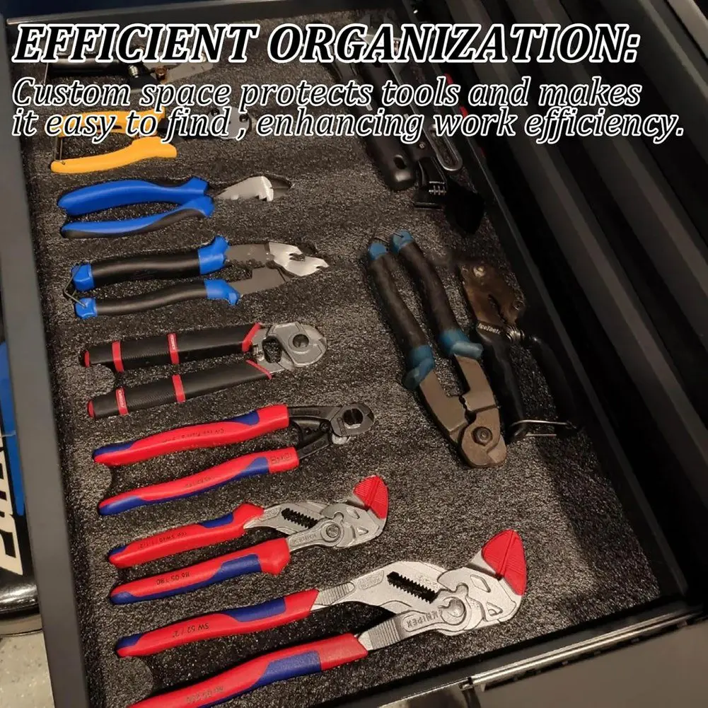 

Tool Box Foam Sets Adjustable Non Slip Organizer For Toolbox Cabinet Chest Drawer Storage Craft US Plug