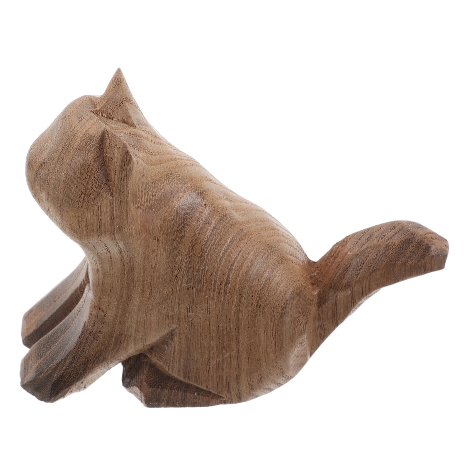 

Wooden Cat Sculpture Handmade Wood Carved Cats Decoration Living Room Desk Ornament Versatile Use Gift Cat Statues