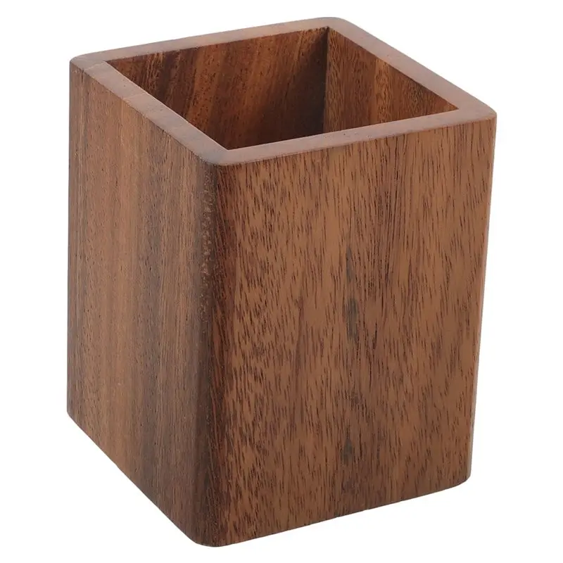 A29F-Pen Holder Large Capacity Solid Wood Office Desktop Pen Holder Storage Walnut Wooden Pen Holder Desktop Decoration