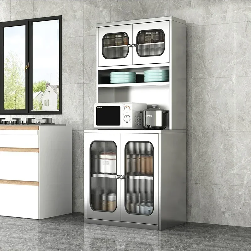 Sideboard Modern Wooden With Glass Doors Kitchen Space Saving Easy Assembly