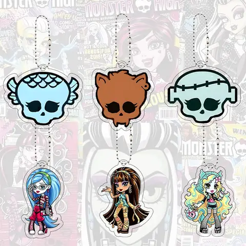 Monster Girl Acrylic Keychain Characters Logo Lagoona Blue Cleo De Nile Ghoulia Yelps Frankie Stein Frankie Stein Cartoon Gift