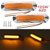 2PCS 12V 24V LED Car Warning Light 6 LED Light For Trailer Truck Lorry Orange White Red LED Side Marker Indicator Lamp