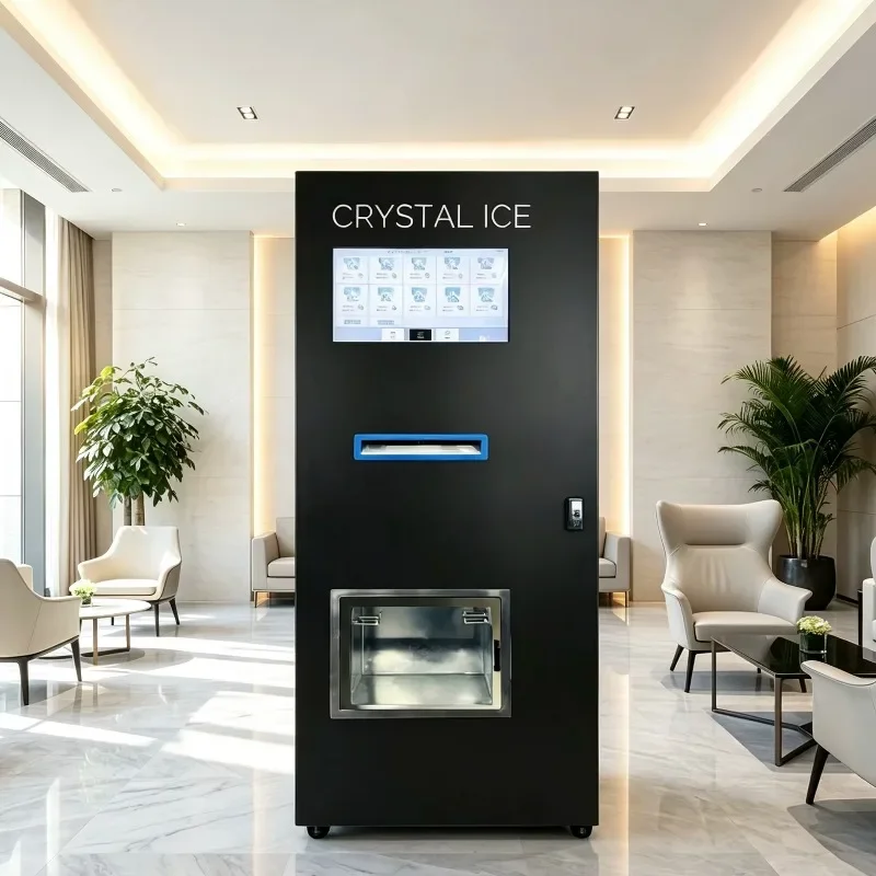 Touch Screen Smart Ice Vending Machine Compressor Cooling Fully Automatic Ice Dispenser Featuring Cloud-Based Management