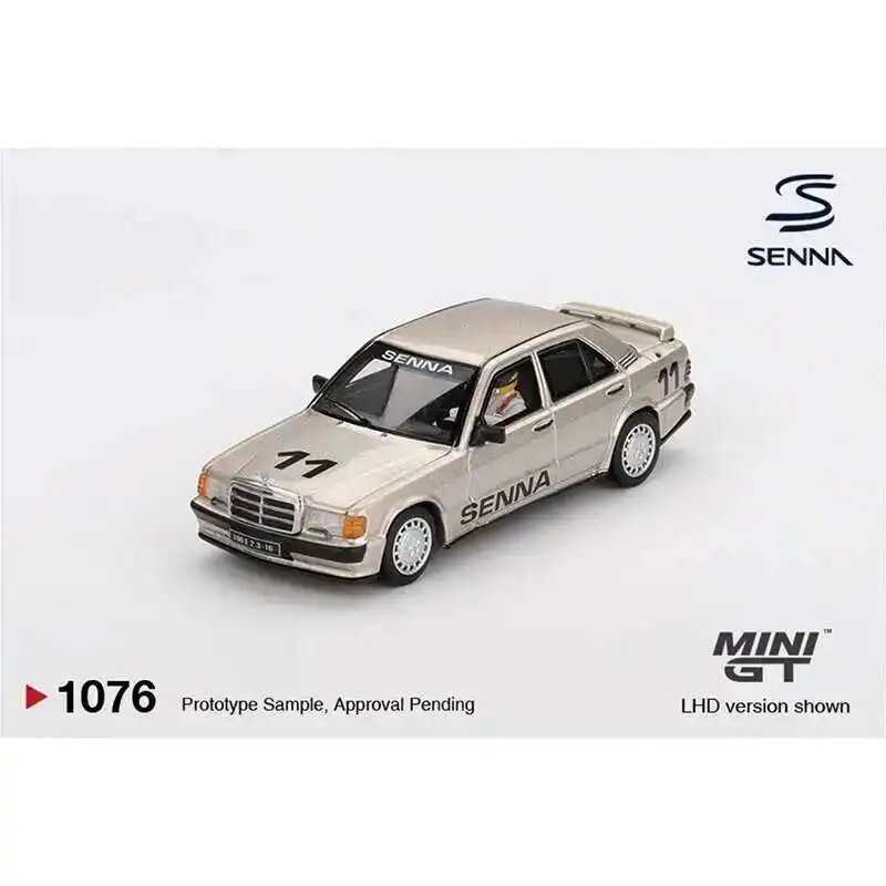 Prevendita MINIGT 1076 1:64 Mercedes Benz 190 E 2.3 16 # 11 Ayrton Senna 1984 Collezione di modelli di auto Giocattoli Nürburgring Diecast