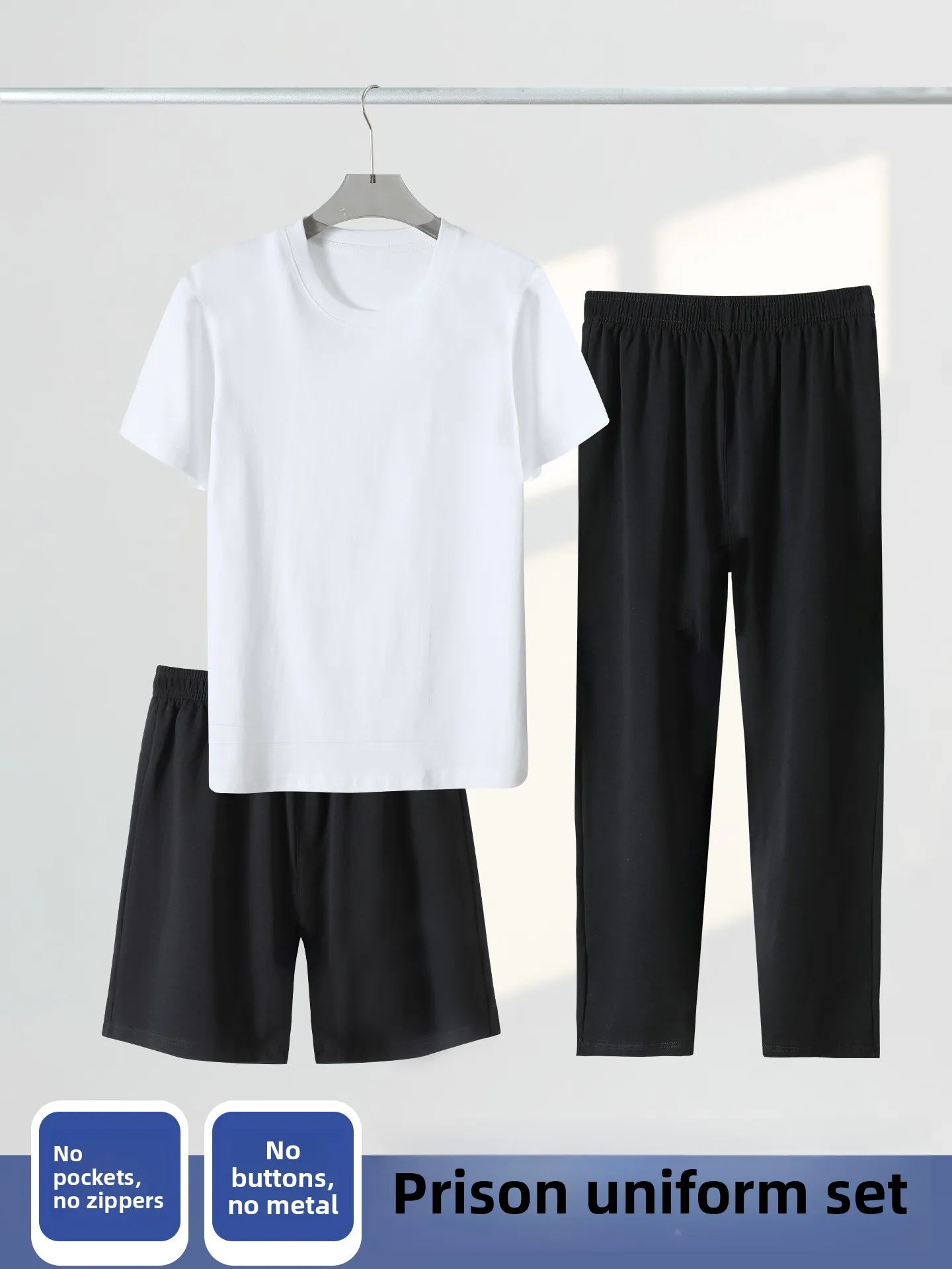 ensemble-uniforme-d'ete-pour-hommes-en-coton-a-manches-courtes-sans-detention-metallique-vetements-de-prisonnier-confortables-et-respirants-vetements-de-sport-decontractes