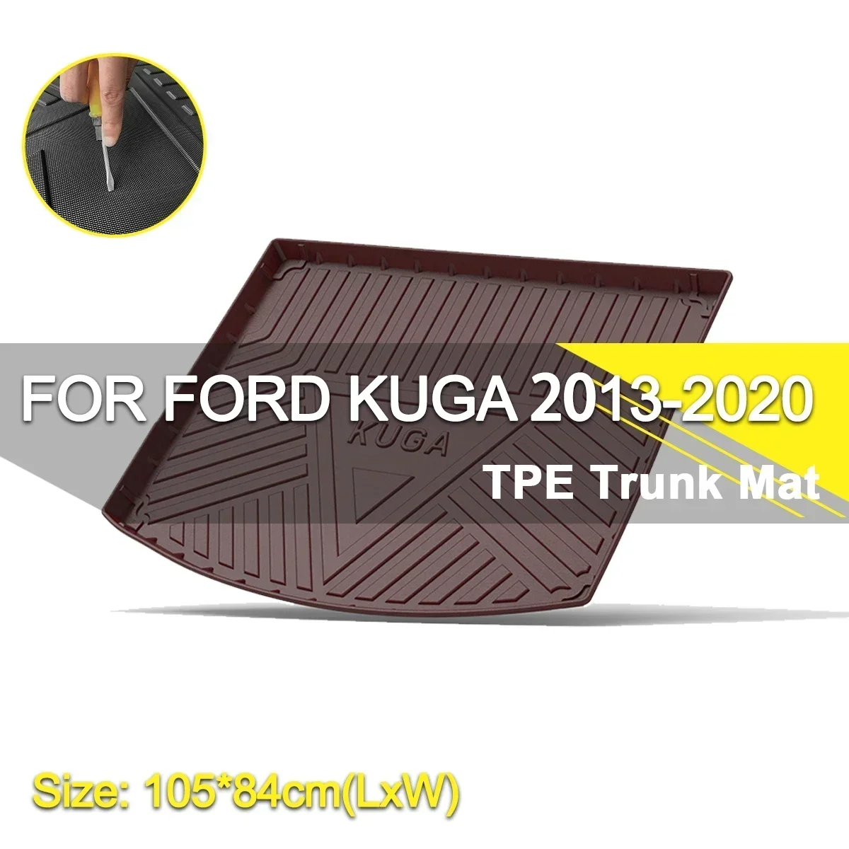 

Car Rear Trunk Cover Mat Rubber TPE Non-Slip For Ford Kuga 2013-2020 Waterproof Cargo Liner Accessories