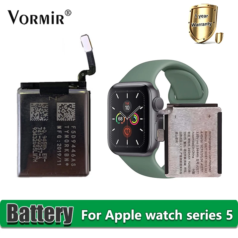 Vormir Replacement Li-ion Battery for Apple Watch Series 5 GPS+LTE 40mm 44mm  For iWatch Batteries Repairing Parts  A2277 A2181