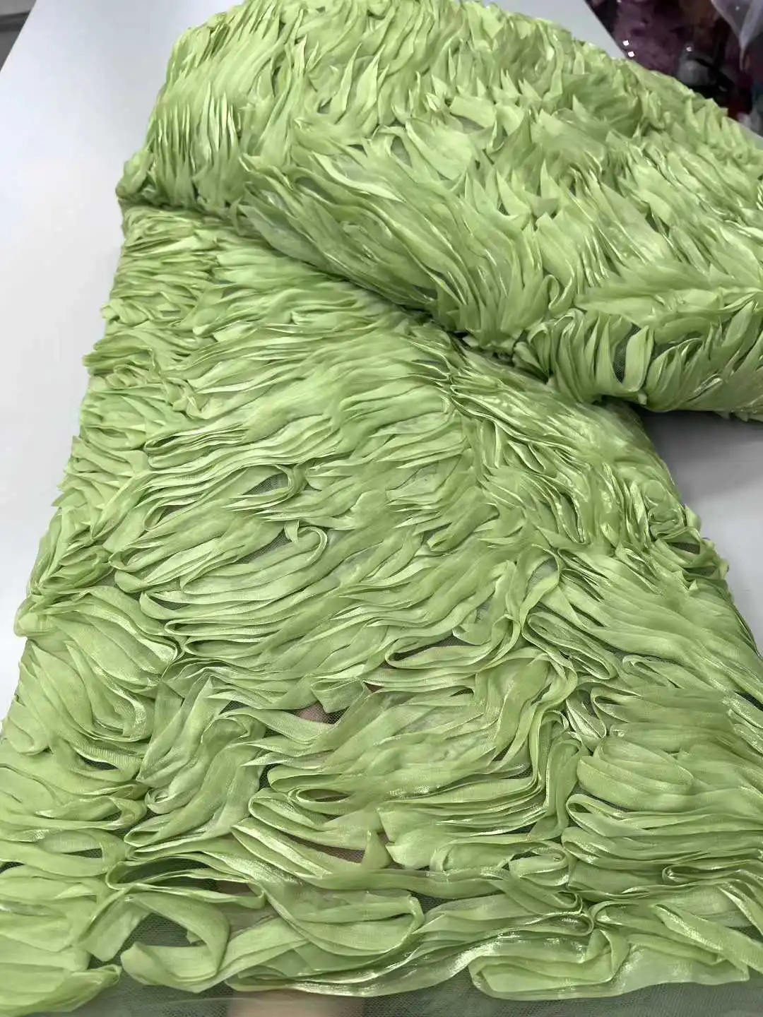 

10colors Available African Lace Fabric 2025 High Quality Embroidered 3d Circle Nigerian France Tulle Lace Fabric for Dress Women