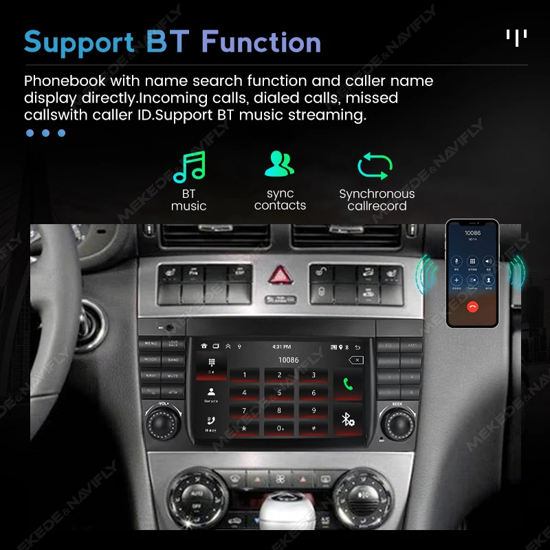 Wireless Carplay 2din car radio Multimedia player 7inch Screen For Mercedes Benz C Class W203 C200 C180 C220 C230 C350 C240 C320