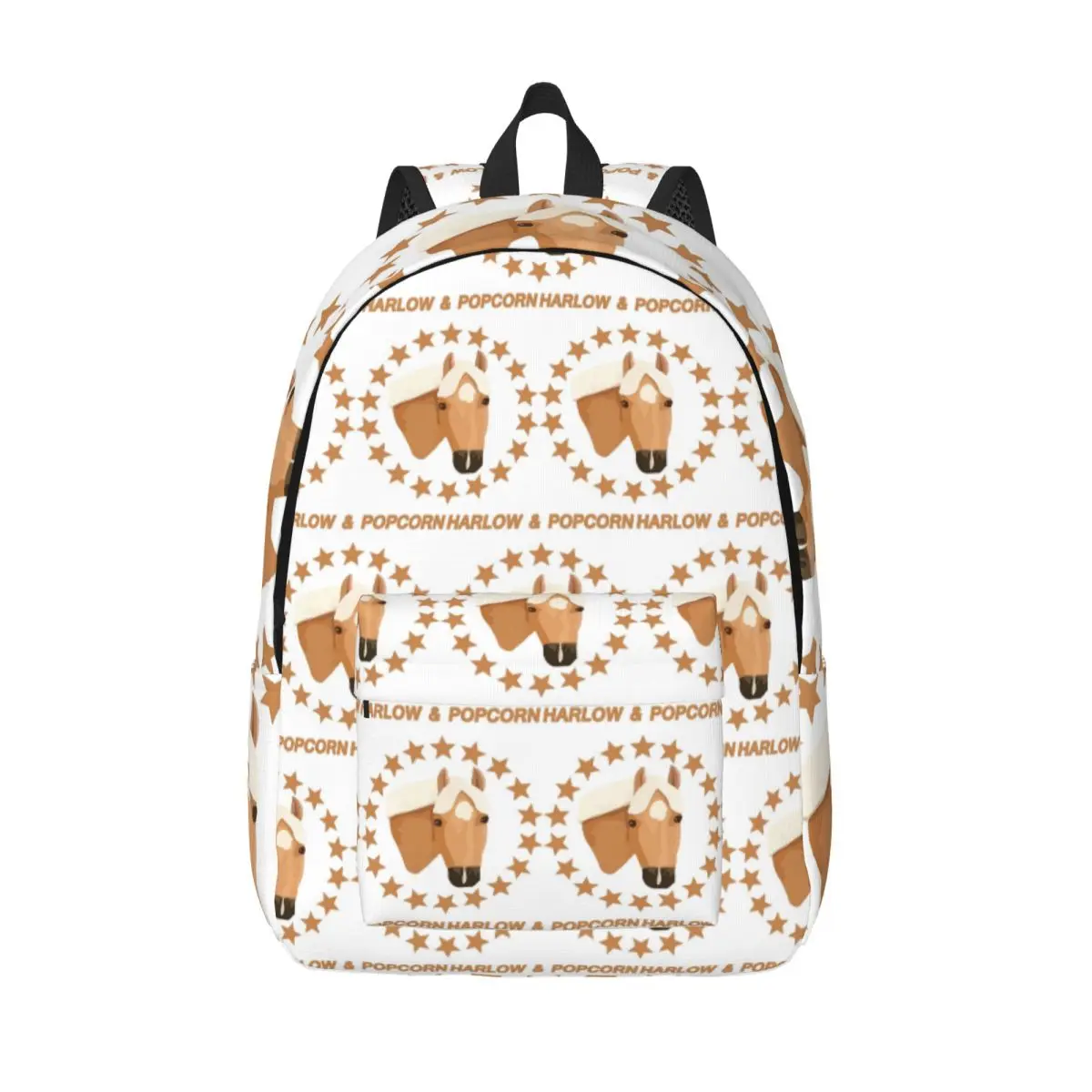 

Harlow And Popcorn Merch Popcorn The PonyStudent Backpack School Bag Hiking Travel Daypack for Boys Girls Bookbag Shoulder Bags