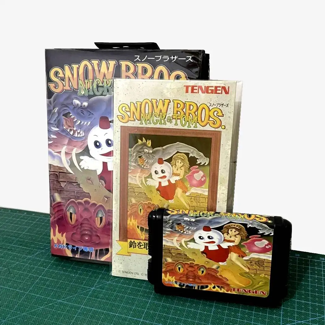 

Новинка: Snow Bros с коробкой и инструкцией, 16-битная игровая карта MD для Sega Mega Drive и Genesis