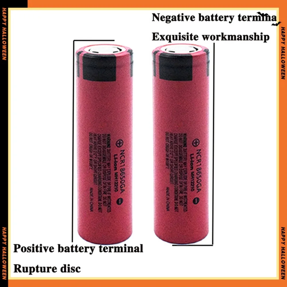 NCR 18650 GA High Discharge 3.7V 3500mAh 18650 Rechargeable Battery Flashlight Flat-top Lithium Battery+DIY Battery Rechargable