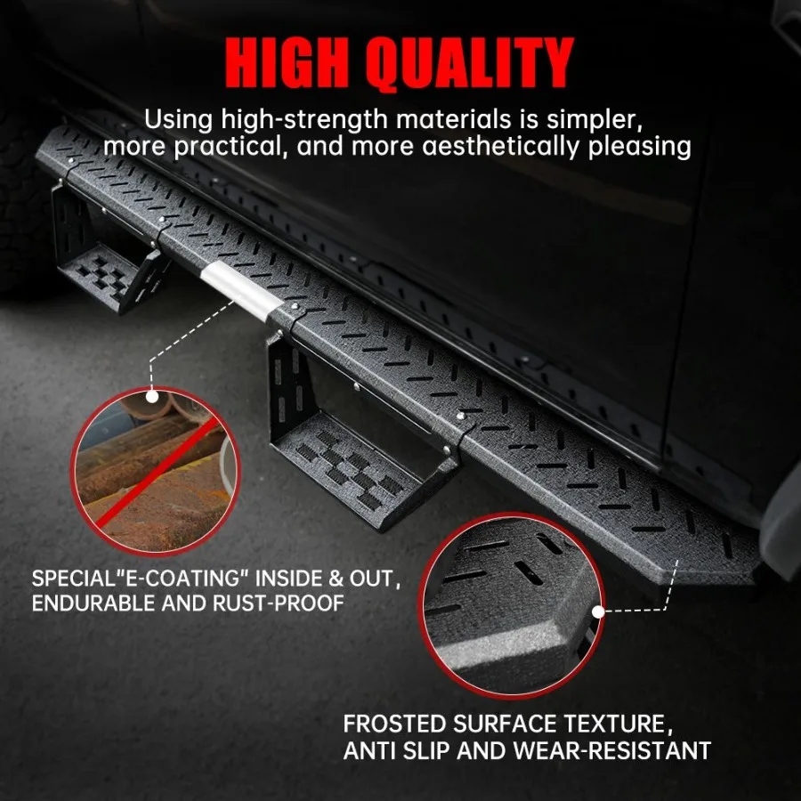 วิ่งบอร์ดใช้งานร่วมกับFord Bronco 4 ประตู 2021 2022 2023 2024 ไม่Fitสําหรับกีฬา 2 บันไดขั้นตอนด้านข้างFitสําหรับBronco An