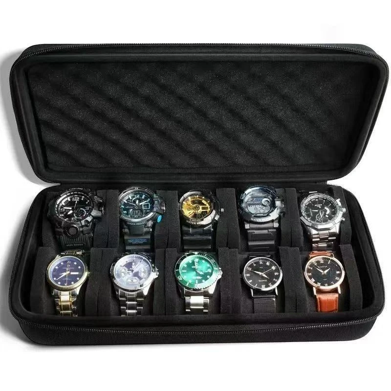 1-15 Slots Watch Storage Box Watch Zipper Travel Case Portable Watch Organizer Display Holder for Wristwatches and Smart Watches