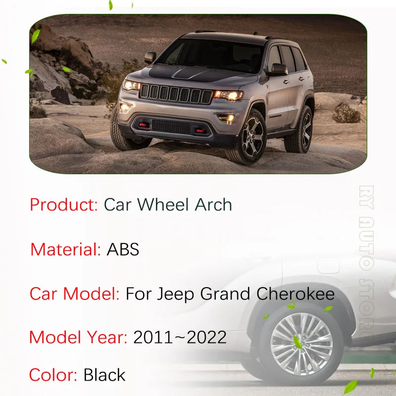 Car Wheel Opening Flares For Jeep Grand Cherokee WK2 2011~2022 Front Rear Left Right Side Wheel Opening Molding Auto Accessories