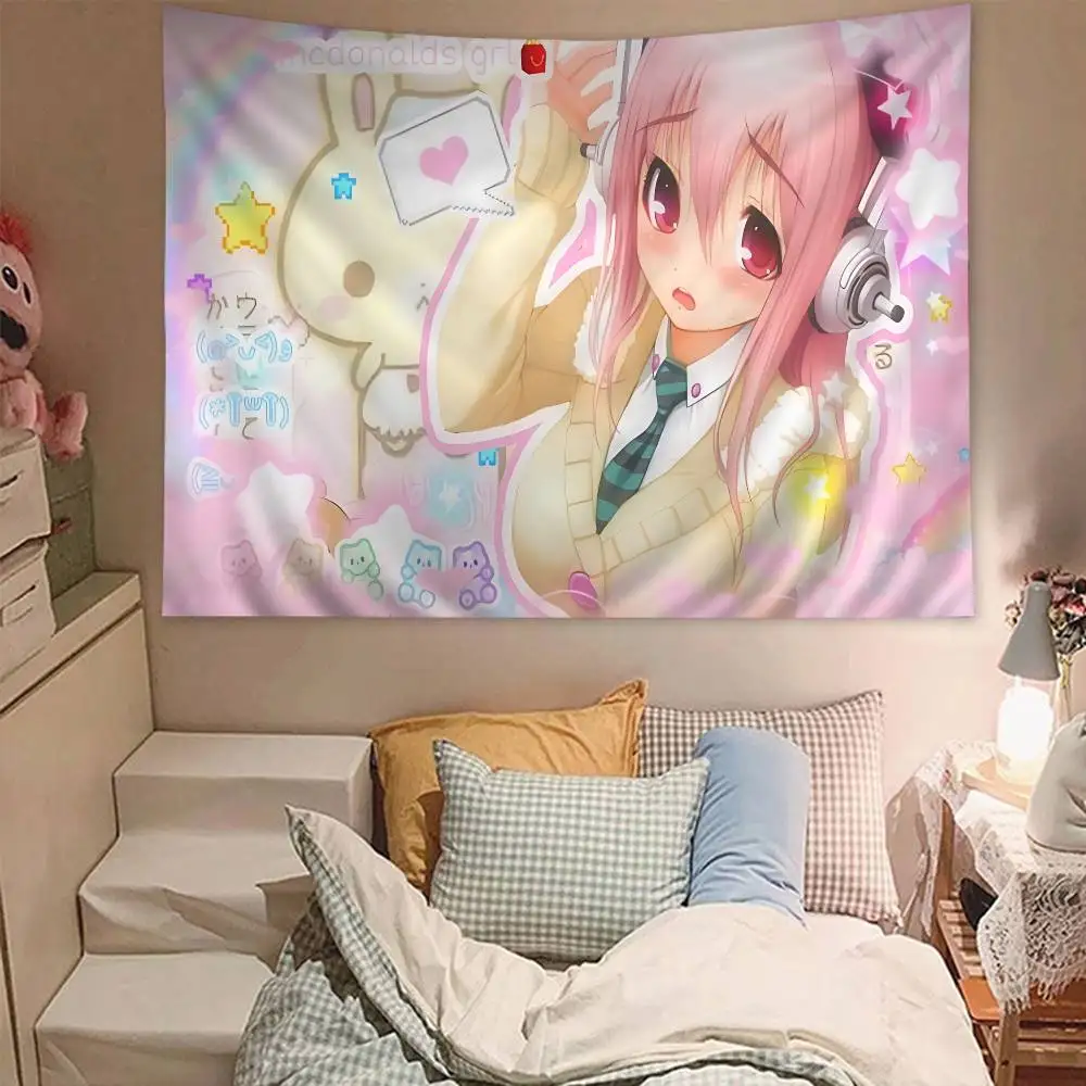 أنيمي سوبر سونيكو نسيج ملون للتعليق على الحائط - نمط ماندالا البوهيمي، ديكور فني جداري نابض بالحياة لمساحات أنيمي وبوهو #2