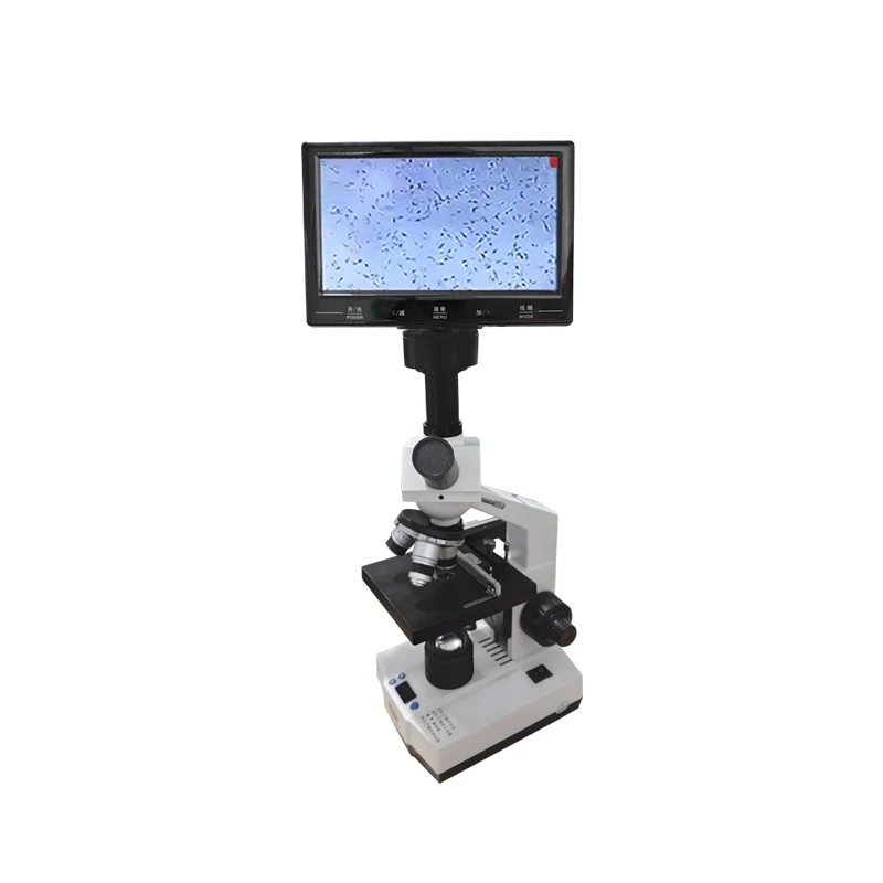 

1pcs veterinary basic biological microscope with 7inch LED digital screen 1000X sperm cells laboratory medical