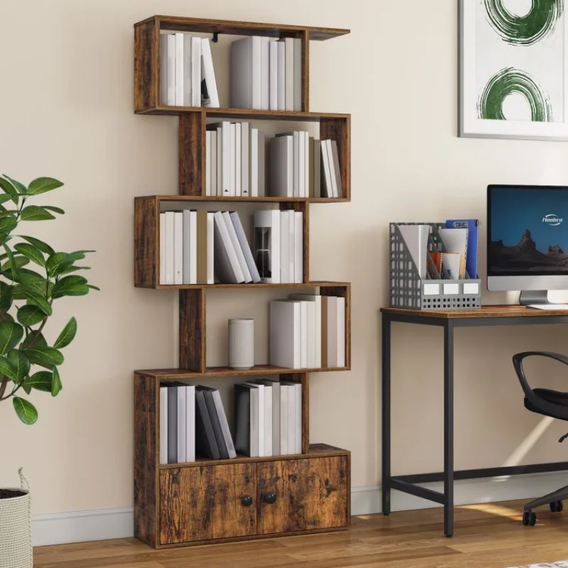 custom.Industrial Style Bookcase & Bookshelf, HOOBRO Vintage Book Storage & Shelf, Antique Book Organizer C