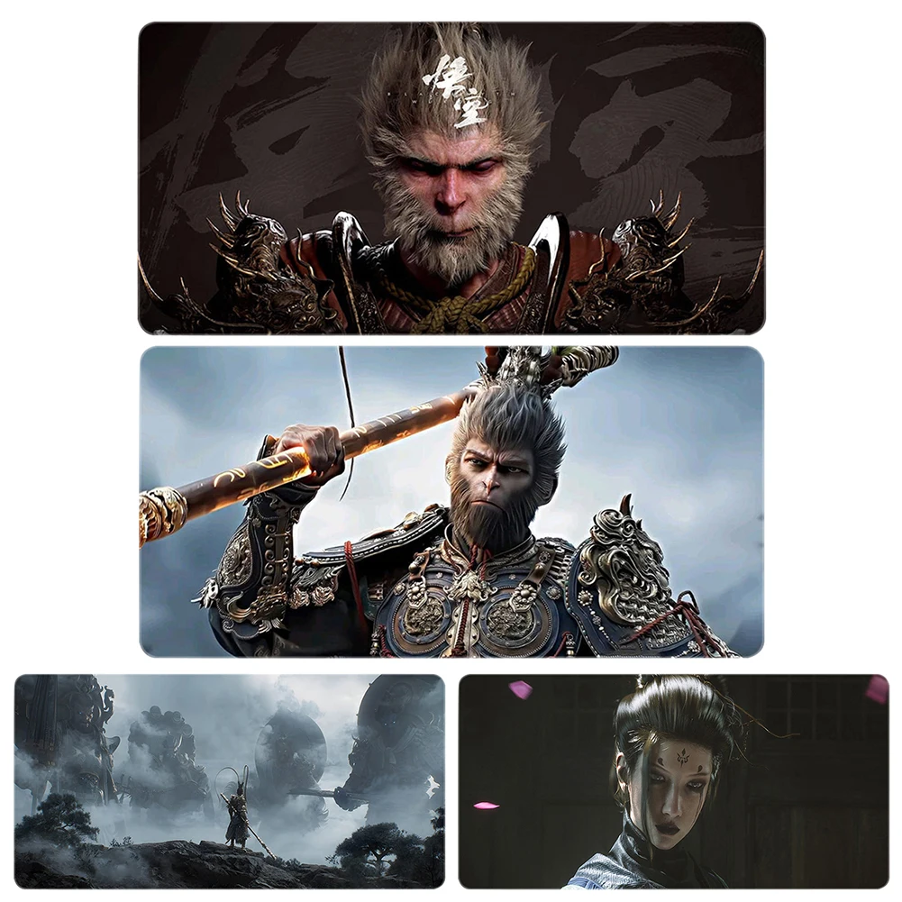 Black Myth WuKong Gaming Mouse Pad Large Keyboard Mouse Desk Pad Office Rubber PC Computer Laptop Game Anti-slip Mice Mat