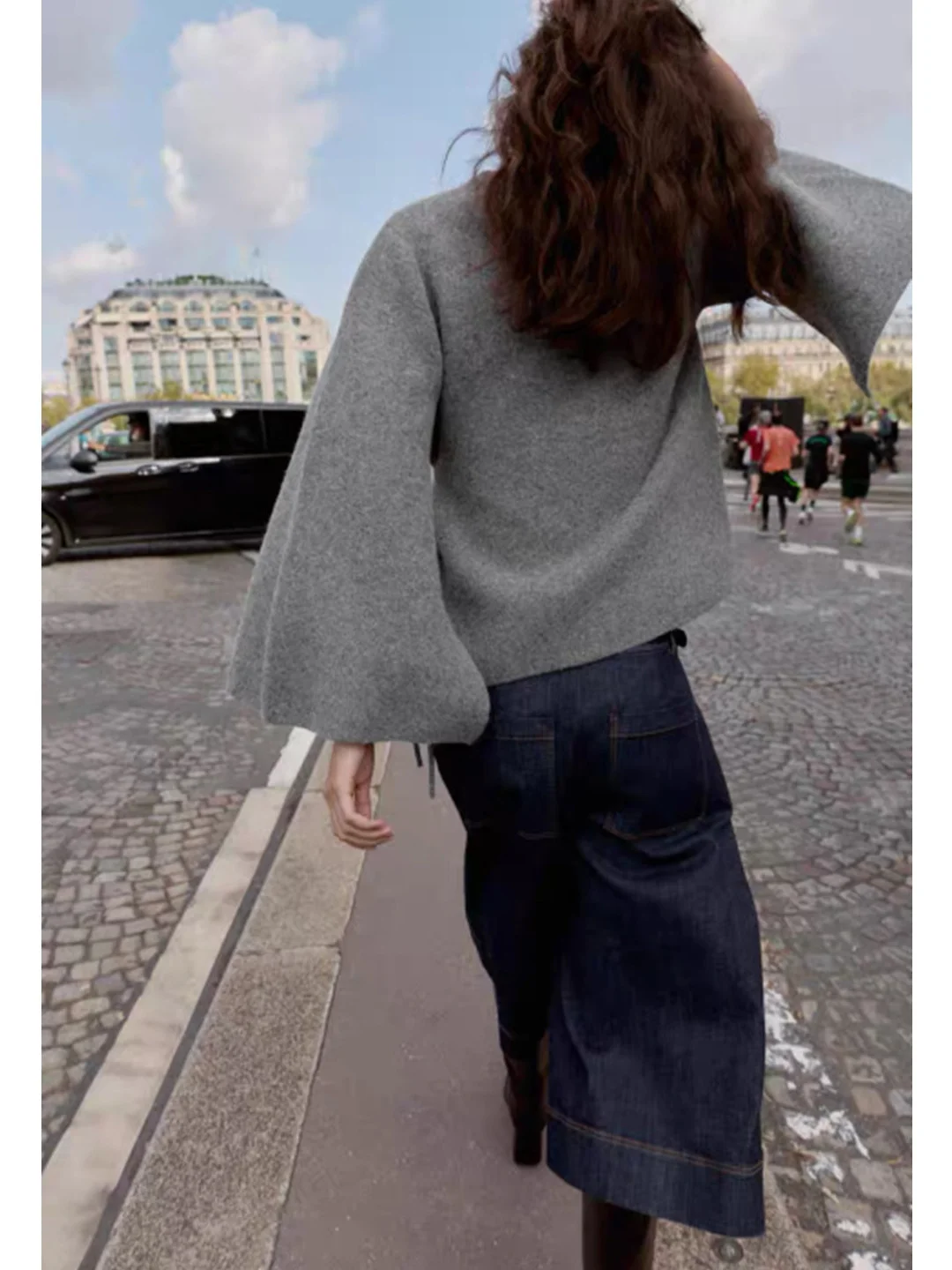 New Autumn Winter Women's Knitted Coat Double Lapel Design round Ne Sve Slit Loose Fit Commute Sle Long Sve Coat