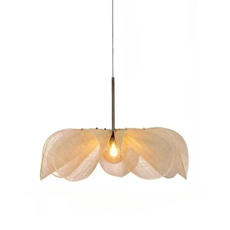 Bloem hanglamp Wabi-sabi stof hanglamp voor keukeneiland woonkamer slaapkamer glans huisdecoratie - afbeelding 2