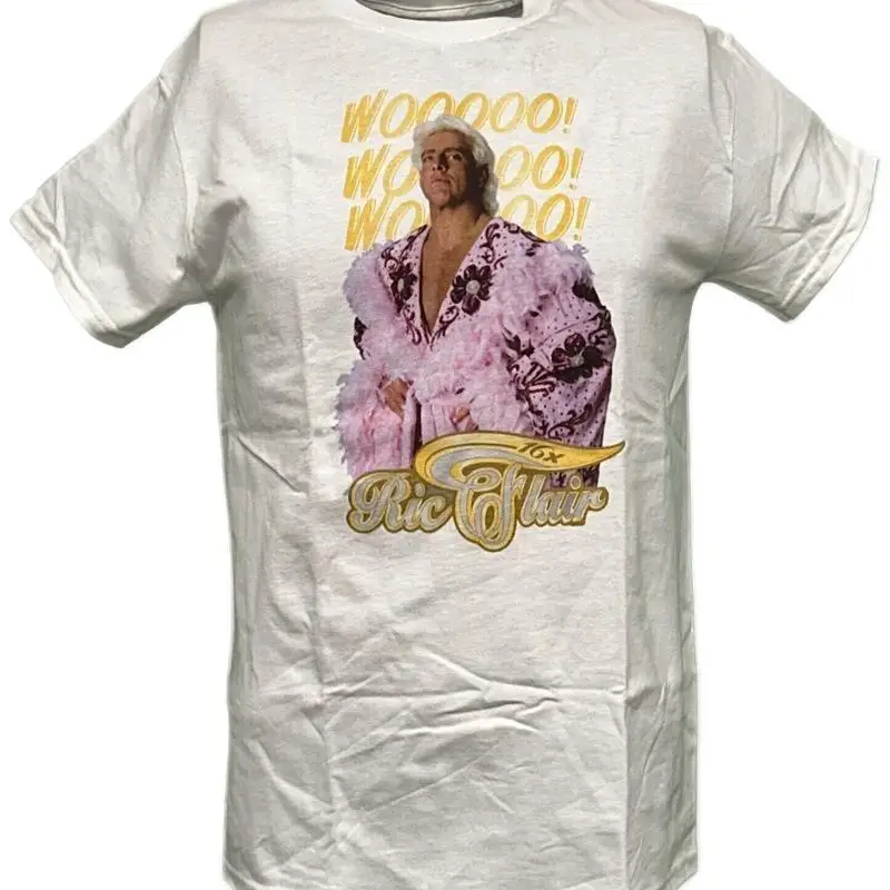Camiseta blanca para hombre Nature Boy Ric Flair bata rosa