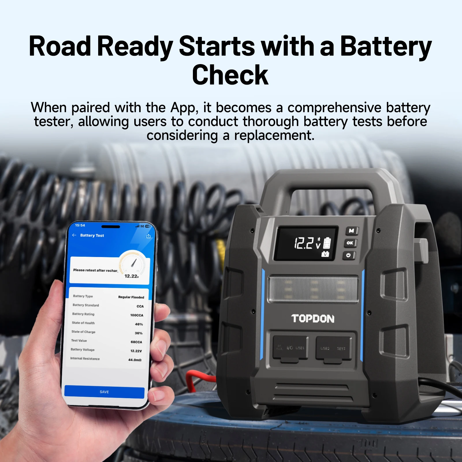 Portable Topdon V4500 Plus Multi Function Battery Booster Powerbank Super Capacitor 12V Jump Starter Power Bank for Truck