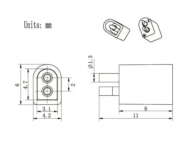 10PCS BETAFPV BT2.0 Connectors Set Male Female 1.0 Banana Connector for BT2.0 Connector FPV 1S Whoop Drone