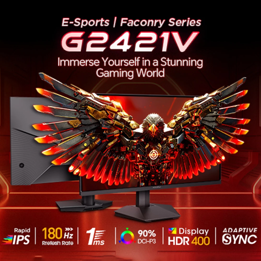 Image of KOORUI Gaming-Monitor QHD 2560X1440 180Hz HDMI 178 ° Bildschirm, FAST IPS-Panel, Augenschonender PC-Monitor für Home-Office, HDMI2.0*2, Adaptive-Sync -5 ° bis 20 ° Neigbar, VESA 75 X 75 mm
