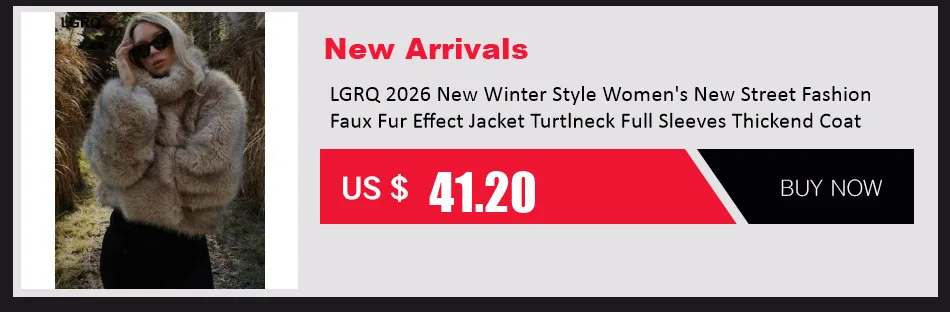 LGRQ 2026 Winter Fur Coat Women's Medium Long Waistless Spotted Long Sleeve Fake Fox Polka Dots Jacket Female Windbreaker WV9630