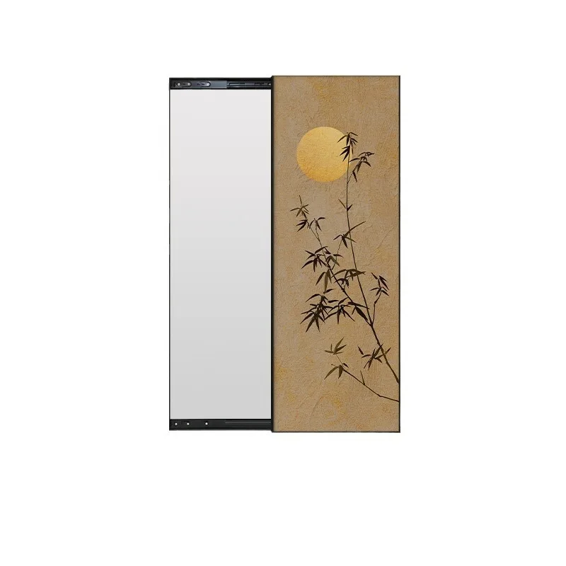

Medieval mirror, decorative painting, entrance can be closed, full body mirror, push and pull against the wall