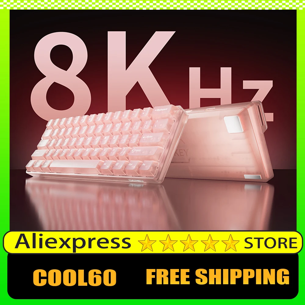 

Dareu Cool60 Игровая клавиатура Магнитный переключатель RT 0,01 мм MT TGL RGB с возможностью горячей замены Матовая отделка Колпачки клавиш 8K Скорость ПК Подарки для киберспорта