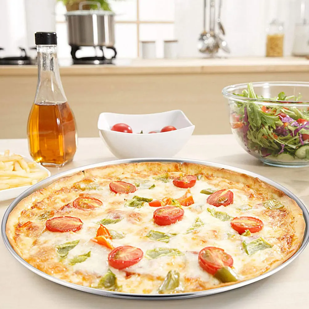 

Stainless Steel Round Dinner Plate Exquisite Craftsmanship Easy Clean Food Serving Plate for Party Wedding Restaurant Bbq