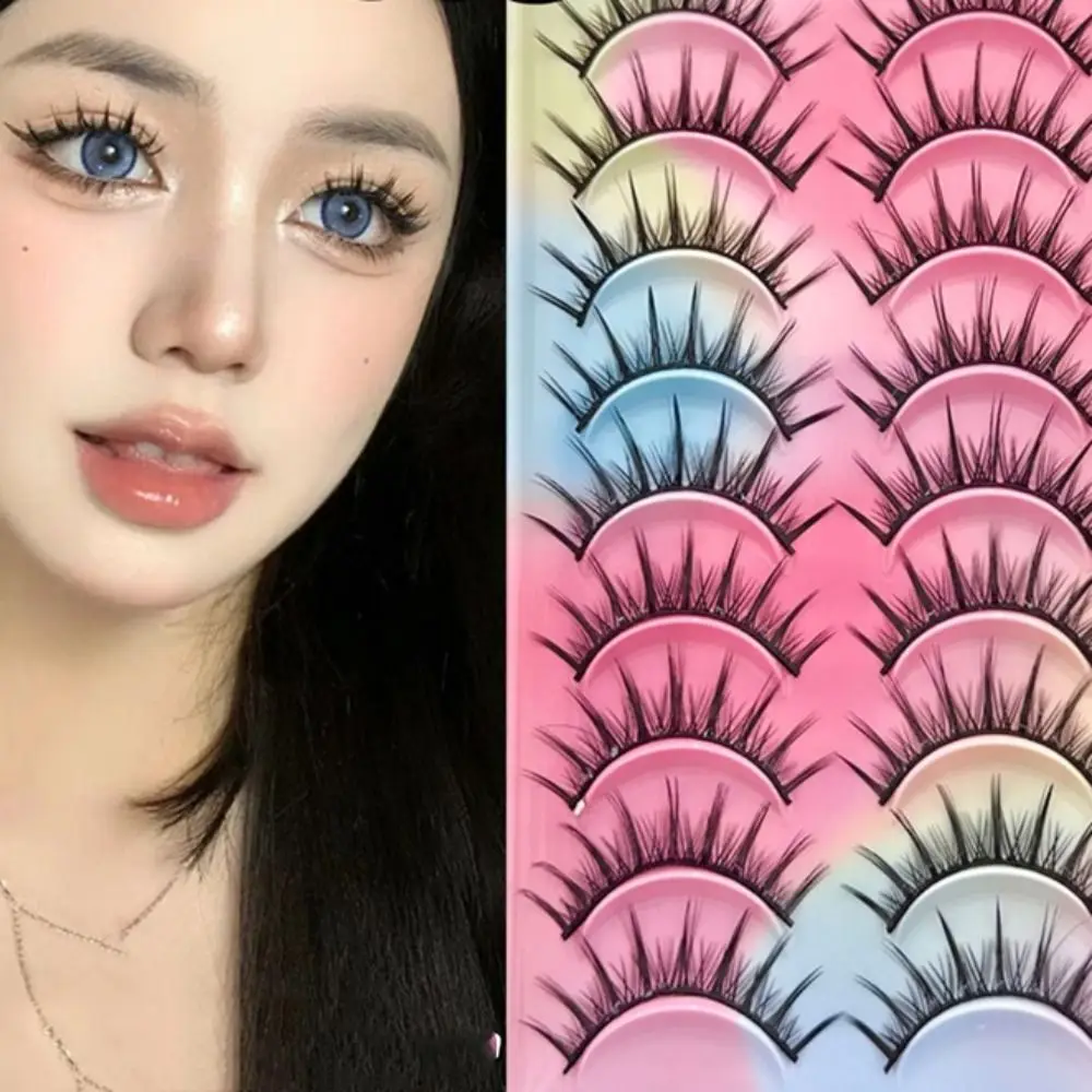 

10Pairs Lashes Extension Fake Cluster Eyelashes Dense DIY Fluffy False Eyelashes Makeup Long Lasting Thick Curled Up Eyelashes