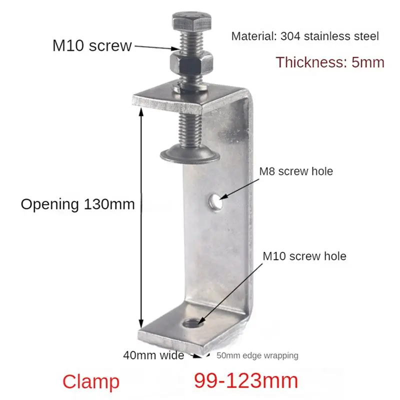 DT17 Heavy Duty C-Clamp, 4PCS Metal Woodworking Clamp with Wide Jaw Opening 130mm, Stainless Steel for Furniture Welding