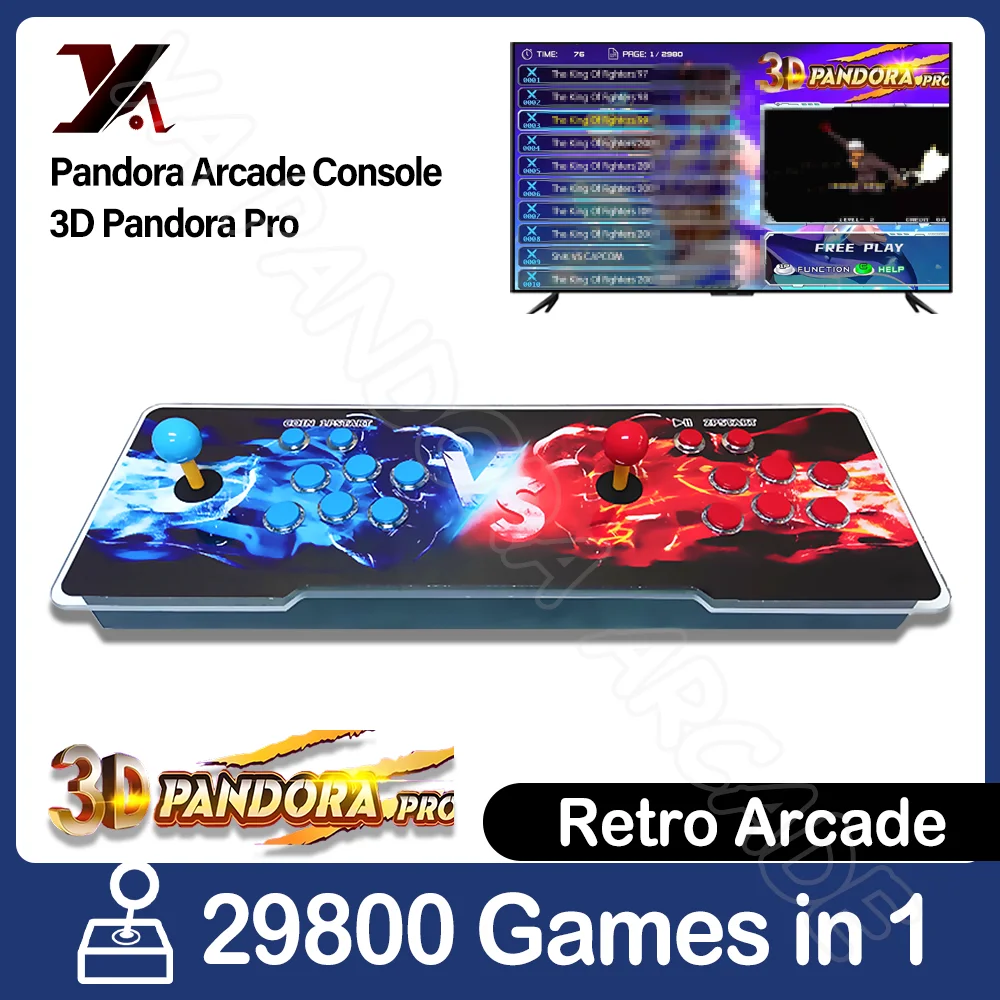 29800 で 1 パンドラボックスアーケードコンソール 2024 3D レトロ