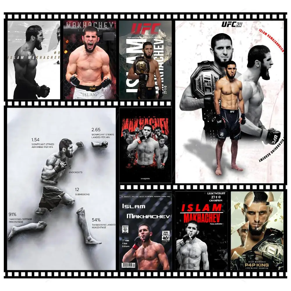 Fighter Elite I-Islam Makhachev Poster Wall Art Poster HD Waterproof PP Print Bedroom Living Room Office Decor Gift